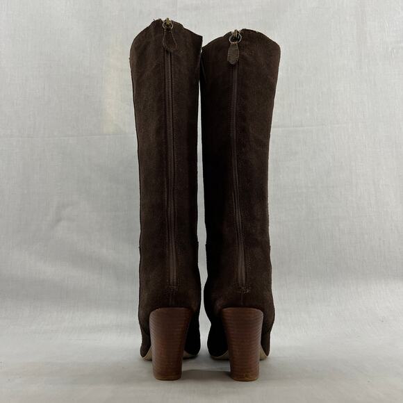 Matisse Knee High-Tall- Suede Leather-Block Heel Boot - Brown- Women size 8 - Picture 7 of 14
